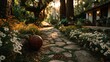 © Usama - A basketball resting near a garden pathway