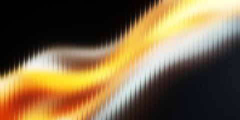Canvas Print - yellow gradient with fractal glass texture. dark background. yellow orange wave with gradient. banne