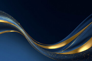 Canvas Print - abstract luxury background with dark blue and gold wave. design element. place for text. elegant gra