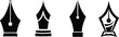 © Vector Store - Pen nib icon set.fountain pen tool icon. vector element can be used for nib feather pen designed concept from education collection.Fountain pen nib glyph vector, sign, symbol, logo, illustration.