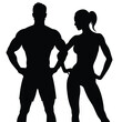 © Silhouette boss 7067 - Muscular man and athletic woman silhouettes vector