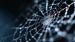© Jiemjit - detailed close-up of spooky spider web with dewdrops, macro photography, moody lighting