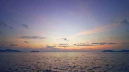 Wall Mural - Beautiful Sea in sunset or sunrise light sky summer season,Footage from drone camera,Amazing sea beach ocean sunset sky background