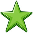 © Maryna - Illustrated glossy green star with dark green outline isolated on white