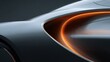 © Robbie - Dark gray background streamlined dual-curve design rendering with orange silver gradient, futuristic elegant form for industrial design or tech advertising
