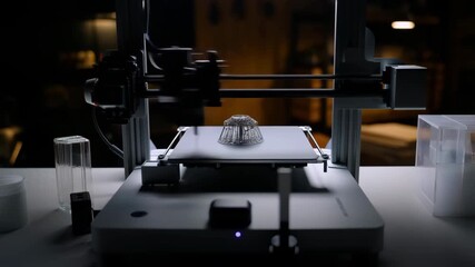 Wall Mural - 3d printer creating intricate dome structure layer by layer