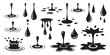 © AIcon Star - minimal black fluid drip splash ripple vector set ink droplet silhouette illustrations