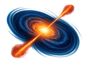 Wall Mural - radio galaxy with strong radio wave emissions