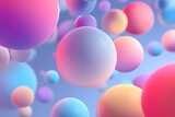 3D geometric spheres floating with colorful gradients