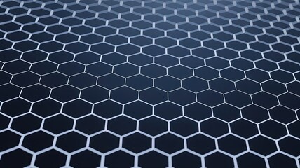 Abstract Hexagonal Pattern: The image showcases a complex yet orderly array of interconnected hexagons. This modern composition with potential applications in technology and design. 