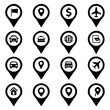© Motin - Set of map pin icon, restaurants, hospitals, supermarkets, telephones, stars, terminals, hotels, stations, bicycles, heart, camera house, airplane, .vector illustration