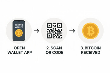 Effortless bitcoin transactions crypto wallet mockup illustration digital environment informative concept