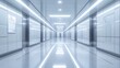 © Kanok - Long perspective of a modern futuristic brightly lit hallway