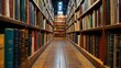 © Emiliia - Depth of knowledge captured in a library aisle lined with books and wooden floors