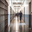 © Andre - Corridor of Prison with Cells, with people blurred out in the background.