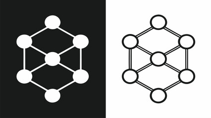 Geometric network structure white on black and black on white