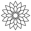 © Mehedi - Sunflower Mandala Line Art Coloring Page