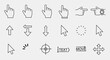 © Muflif - Modern set of line icons for user interface design with cursor, hand, arrows, target and loading