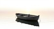 © Martin - Bateau paisible flotte doucement aube calme lumiere douce reflets parfaits. AI Generated