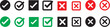© MDAJHARUL - Green and black check marks button icon set.check mark button icon set.accepted or rejected button icons set,yes or no icons,vector illustraion.