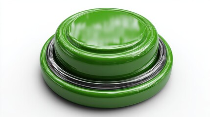 Easy Button Green. Big Green Push-Button Symbol for Website Design