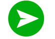 © Nibir - Send message icon in green circle illustration on transparent background