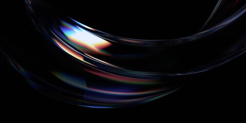 Wall Mural - abstract minimalist design, iridescent glass shape, 3d render