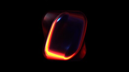 Wall Mural - glowing shape with flowing motion against black background