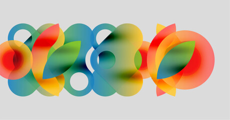 Wall Mural - abstract colorful overlapping circles create dynamic visual composition. soft gradients, blurred edg
