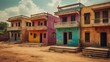 © Naila - Row of colorful houses in an indian village, showcasing the unique architecture and vibrant culture of the region
