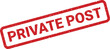 © Mahmud - Red private post rubber stamp with textured border for document security and validation