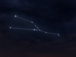 Wall Mural - taurus constellation in the starry sky. stars connected to each other. astrological symbol.