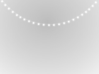 Wall Mural - png decorative string with glowing garland gold ribbon light border background banner festive design
