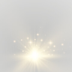 Wall Mural - png glowing space with shiny burst sparkle star explosion gold confetti illuminated lens holiday mag