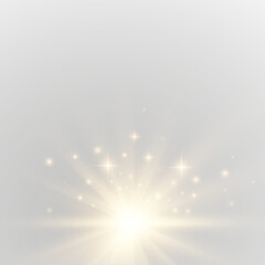 Wall Mural - png abstract design with glowing explosion sparkle star burst gold magic energy festive flare bright