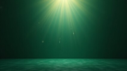 Green Spotlight Background with Light Rays