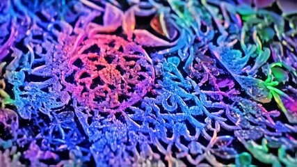Abstract vibrant, multicolored, intricate pattern