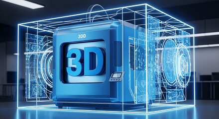 3d printer technology for manufacturing and prototyping, a modern innovation with digital design and automatic process