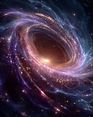 Wall Mural - galactic vortex: an artistic representation of a swirling galaxy, filled with cosmic dust, illuminat