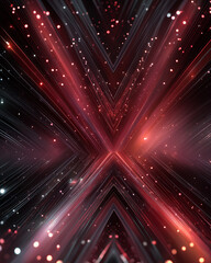Wall Mural - crimson convergence: a vibrant abstract composition, featuring dynamic lines and radiant beams conve
