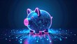 © Benxiumo - Digital Piggy Bank: A striking digital illustration of a piggy bank, brought to life with circuit patterns and neon lights. Representing smart savings, it symbolizes the future of finance