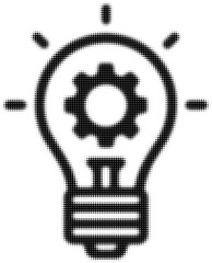 Wall Mural - Dot pattern of a light bulb with gear icon inside emphasizing innovation. Vector illustration