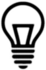 Wall Mural - halftone style light bulb icon with black dots. vector illustration