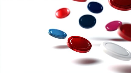 Wall Mural - colorful floating disks create a dynamic visual effect. the vibrant colors include red, blue, and pi
