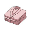© Tatiana - spa bathrobe folded, Folded pink bathrobe with tie belt