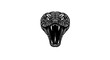 © markusmiller - Aggressive cobra head with open mouth in monochrome style