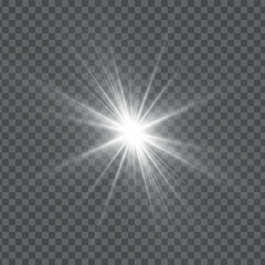 Wall Mural - sparkling stars, twinkling and flashing lights. collection of various light effects on a black backg