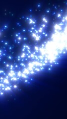 Wall Mural - abstract background with glowing purple particle waves and starry sparkles in the dark