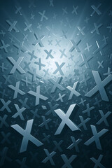 Wall Mural - the image is a close up of many x's in a blue background