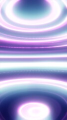 Wall Mural - abstract glowing purple and white concentric light rings creating futuristic wave patterns and refle